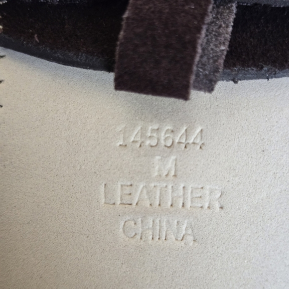 Boho Brown Leather Belt Brass Tone Gromments/Buckle Whipstitch Detailing Size M main image 9
